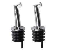 Westmark 2 Becs Verseurs pour Spiritueux/Huile/Vinaigre pour Bouteilles, avec Cliquet, avec Tube d'air, Métal/inox, Bouchon plastique, Inox Gastro, Argenté, 46822280