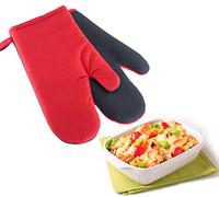 Westmark 2 Gants de Cuisine/ four, Taille Unique, longueur : environ 26,5 cm, Coton / Néoprène, Couleur : Rouge / noir, 15602270