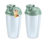 Westmark 2 Gobelets mélangeurs et agitateurs avec Graduation - Shaker Pratique avec Disque mélangeur Amovible et Bec verseur refermable, 0,5 l, Plastique, sans BPA, 243522EM