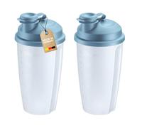 Westmark 2 Gobelets mélangeurs et agitateurs avec Graduation - Shaker Pratique avec Disque mélangeur Amovible et Bec verseur refermable, 0,5 l, Plastique, sans BPA, 243522EB