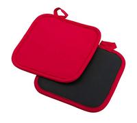 Westmark 2 Maniques, Carrées, dimensions : environ 20 x 20 cm, Coton/néoprène, couleur : Rouge/noir, 15622270