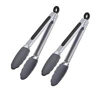 Westmark 2 pinces de service avec poignées en silicone et poignées caoutchoutées Longueur 27 cm Inox Plastique Silicone Midi Argenté/Noir 161722E3