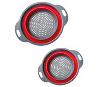 Westmark 212222E6 Lot de 2 passoires pliables en plastique de 22 cm de diamètre et 18,5 cm de diamètre - Anthracite/rouge