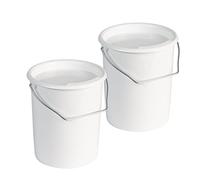 Westmark 237922E3 Lot de 2 seaux à Lait/Stockage/Nourriture avec Anse et Couvercle - Capacité : 3 l - en Plastique - Blanc