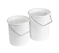 Westmark 237922E7 Lot de 2 seaux à Lait/Stockage/Nourriture avec Anse et Couvercle, capacité : 2 l et 3 l, en Plastique, Maxi, Blanc
