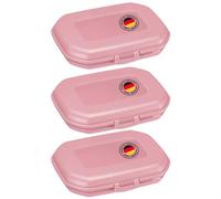 Westmark 3 Boîtes à Snack, avec Fermeture à Clic, Hauteur : env, 3,7 cm, Plastique, Mini, Rose, 235122Ep