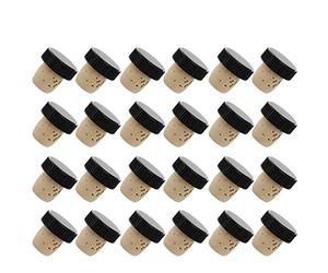 Westmark, 482020E3 Lot de 24 bouchons en liège naturel et plastique pour bouteilles de 0,7 à 1 l Marron clair/noir