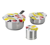 Westmark 5 Housses Flexibles pour Casseroles, Avec Elastique, Plastique, Blanc/Multicolore, 23292260