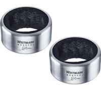 Westmark 2 Anneaux Anti Gouttes avec 2 Inserts de Rechange, Monopol Edition, Acier Inoxydable/Silicone/Feutre, Alessio, Argenté/Noir, 61843360