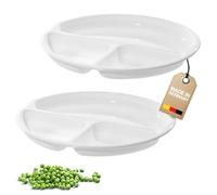 Westmark Assiette à Compartiments pour Micro-ondes avec 3 Compartiments, 2 pièces, Diamètre : 25 cm, plastique, Blanc, 224022E3