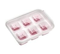 Westmark Bac à glaçons Cube - Bac à glaçons avec couvercle pour faire 6 grands glaçons Transparent/Rouge/Blanc - Plastique sans BPA