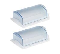Westmark Beurriers de table - lot de 2, pour 250 g, graduation de poids | Plateau surélevé pour découper en portions, poignées latérales, Made in Germany, sans BPA, blanc/translucide, 211622E3