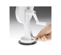 Westmark Coupe-haricots 11842260, 2 ouvertures, pied ventouse, lames inox, Blanc/anthracite