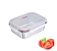 Westmark Boîte à déjeuner en acier inoxydable - Boîte à déjeuner étanche - Passe au micro-ondes et au four, sans BPA - Boîte à bento pour l'école, le travail et la garderie - Argent, 600 ml