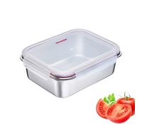Westmark Boîte à déjeuner inox bento – Étanche, micro-ondes et four, sans BPA – Argent 2250 ml