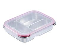 Westmark Boîte compartimentée - Idéale pour travail et déplacements, lunch box ou meal prep. Compatible lave-vaisselle, carrée - Acier inoxydable 18/8 - 280 + 280 + 400 ml