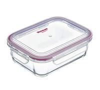 Westmark Boîte de Conservation en Verre, Couvercle Clipsable, Volume: 1040 ml, Hermétique, Adapté à la Congélation, Micro-Ondes, Four, Sans BPA, Verre/Plastique/Silicone, Transparent/Rouge, 234322E1
