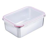 Westmark Boîte de conservation - Idéale pour emporter vos aliments ou pour le meal prep. Compatible micro-ondes, four et lave-vaisselle. Carrée - Acier inoxydable 18/8 - 4,2 L