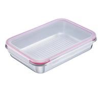 Westmark Boîte de conservation - Idéale pour emporter vos aliments ou pour le meal prep. Compatible micro-ondes, four et lave-vaisselle. Carrée - Acier inoxydable 18/8 - 2 L