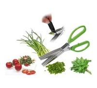 Westmark Ciseaux à herbes 11752280 – 5 paires de lames, peigne nettoyant, lames 20 cm, argenté/vert