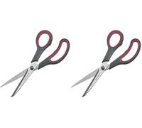 Westmark Ciseaux de ménage 21 cm - Ciseaux polyvalents idéaux pour couper du plastique, du papier, du carton et plus encore - Acier inoxydable, PP, TPR, noir, rouge (Lot de 2)