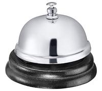 Westmark Clochette de Table/Réception, ø 8 cm, Son Pur, Bois/Acier (chromé), Apart, Argent/Noir, 63242260