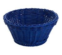 Westmark Corbeille multi-usages Saleen Coolorista - ronde, Ø 18 x 10 cm | Pour servir, usage pro, tressée main, compatible contact alimentaire, passe au lave-vaisselle, PP, bleu marine, 02091078101