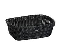 Westmark Corbeille multi-usages Saleen - rectangulaire, 31,5 x 22 x 10 cm | Pour servir petits pains et fruits, tressée main, sans BPA, passe au lave-vaisselle, jusqu'à 70 °C, noir, 02020019101