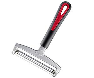 Westmark Coupe-fromage /Trancheuse à Fromage avec Rouleau et Fil de Coupe remplaçable, épaisseur de coupe variable, largeur : 12 cm, Acier inoxydable/aluminium/plastique, Noir/rouge