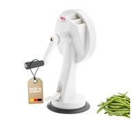 Westmark Coupe-haricots 11842260, 2 ouvertures, pied ventouse, lames inox, Blanc/anthracite