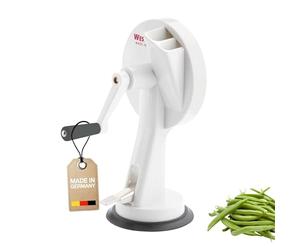 Westmark Coupe-haricots avec 2 ouvertures de coupe et pied ventouse, Couteaux en Acier inoxydable/boîtier en plastique, Blanc/anthracite, 11842260