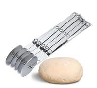 Westmark Coupe-Pâte, 5 Roues - Préparation et Portionnement Plus Rapides de la Pâte, du Fondant et Plus, Bandes Ajustables de 1,2 à 12,2 cm - Acier Inoxydable