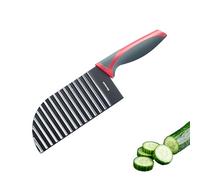 Westmark Coupe-vague - couteau coloré pour légumes, pommes de terre, frites - Aliments complémentaires pour bébé BLW - couteau à vague avec revêtement antiadhésif - noir-rouge, 28,3 cm