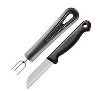 Westmark Couteau + Fourchette à 3 Dents pour Pomme de Terre, Set de 2 Pièces, Acier Inoxydable/Plastique, Gentle/Techno, Argent/Noir, 28152280