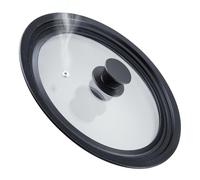 Westmark Couvercle universel avec Bord en Silicone - Polyvalent pour Casseroles et Poêles de 16 à 20 cm de Diamètre, Verre de Sécurité Résistant à la Chaleur - 215 × 215 × 48 mm