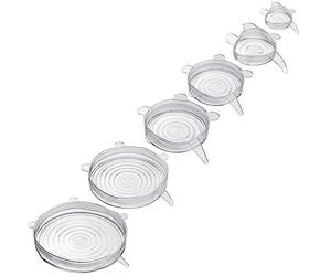 Westmark Couvercles de conservation Square - couvercles en silicone extensibles et réutilisables pour divers récipients, également pour les fruits tranchés - silicone, 6 pcs.