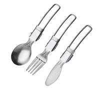 Westmark Couverts de camping - set de couverts de camping pliables pour l'extérieur et les déplacements, couverts de plein air avec pochette, idéaux pour la randonnée - acier inoxydable, 3 pièces