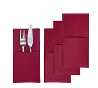 Westmark Cozy - Lot de 4 Porte-Couverts élégants pour décoration de Table, idéal pour Table à Manger à la Maison ou à la Restauration - Polyester Rouge