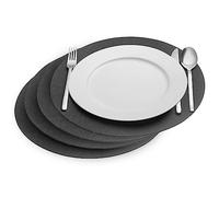 Westmark Cozy - Lot de 4 Sets de Table Ronds - Élégant Set de Table pour Table à Manger à la Maison ou la Restauration - Polyester - Diamètre 35 cm - Anthracite
