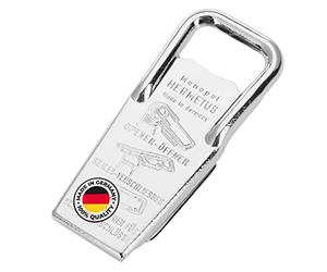 Westmark Décapsuleur, Bouchon et Ouvreur de Couvercle, 3 en 1, Acier/Caoutchouc, 8,6 x 3,7 x 1,5 cm, Hermetus, Argenté/Rouge, 61832270