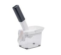 Westmark Dénoyauteur à Cérises avec Goulotte, Réservoir à noyaux et Livret de Recettes, hauteur : 30 cm, Acier inoxydable/plastique, Kernfix, Blanc/gris foncé/transparent, 40352260