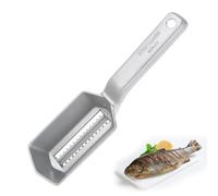 Westmark Écailleur à Poisson avec Plateau collecteur d'écailles, aluminium, revêtement spécial alimentaire, acier inoxydable, 21 x 5,9 x 5,3 cm, Scalex, argenté, 65002260