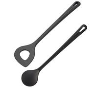 Westmark écumoir pointus + cuillère à remuer/cuisiner, set de 2 pièces, résistant à la chaleur jusqu'à 270 °C, plastique, Gentle Plus, Noir, 288722E9