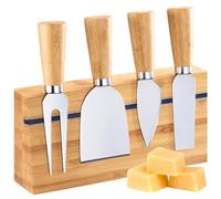Westmark – Ensemble de 5 couteaux à fromage – Acier inoxydable, porte en bambou, service élégant