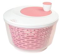 Westmark Essoreuse à salade Spinderella - 4,4 l, laver, essorer, servir | Couvercle réversible pour gain de place, bec verseur intégré, fond antidérapant, sans BPA, transparent/blanc/rose, 2430226P