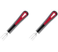 Westmark Fourchette à Pommes de Terre à 3 dents, longueur : 16,3 cm, Acier inoxydable/plastique, Gallant, Noir/rouge, 29142270 (Lot de 2)