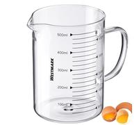 Westmark Gobelet Doseur - Idéal pour Mesurer les Ingrédients de Cuisine et de Pâtisserie, Adapté au Micro-Ondes, Résistant à la Température, Poignée Ergonomique - 0,5 Litre