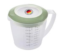 Westmark Gobelet Mélangeur/Doseur avec Protection Contre les Éclaboussures, Couvercle et Bec Verseur, en Plastique, Capacité: 1,4 L, Helena, Transparent/Vert, 3105227M
