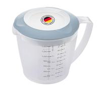 Westmark Gobelet Mélangeur/Doseur avec Protection Contre les Éclaboussures, Couvercle et Bec Verseur, en Plastique, Capacité: 1,4 L, Helena, Transparent/Bleu, 3105227B
