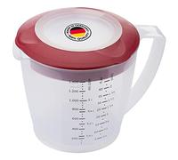 Westmark Gobelet Mélangeur/Doseur avec Protection contre les éclaboussures, Couvercle et Bec Verseur, en Plastique, Capacité: 1,4 litre, Helena, Transparent/Rouge, 3105227R